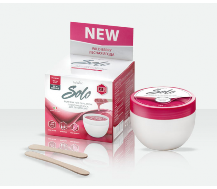 Italwax vaškas depiliacijai plastikiniame indelyje "SOLO WILD BERRY" 250 ml