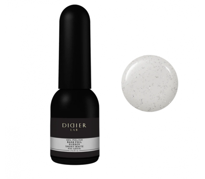 "DIDIER LAB" MASKUOJANTI KAUČIUKINĖ BAZĖ SU FOLIJA "RUBBER BASE FOIL", SMOKY WHITE, 10ML