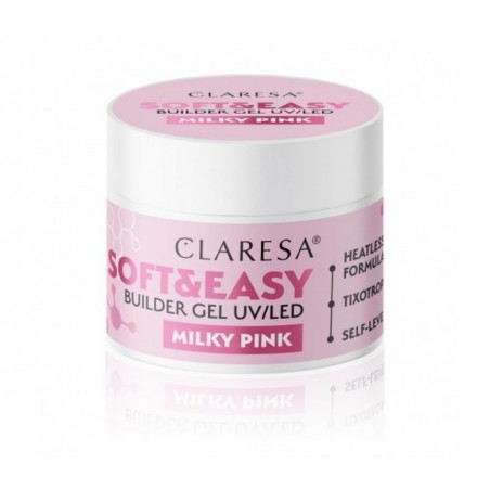 CLARESA STATYBINIS GELIS SOFT & EASY MILKY PINK  12G.