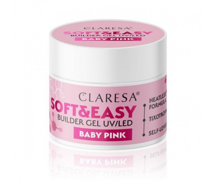 CLARESA STATYBINIS GELIS SOFT & EASY BABY PINK 45G