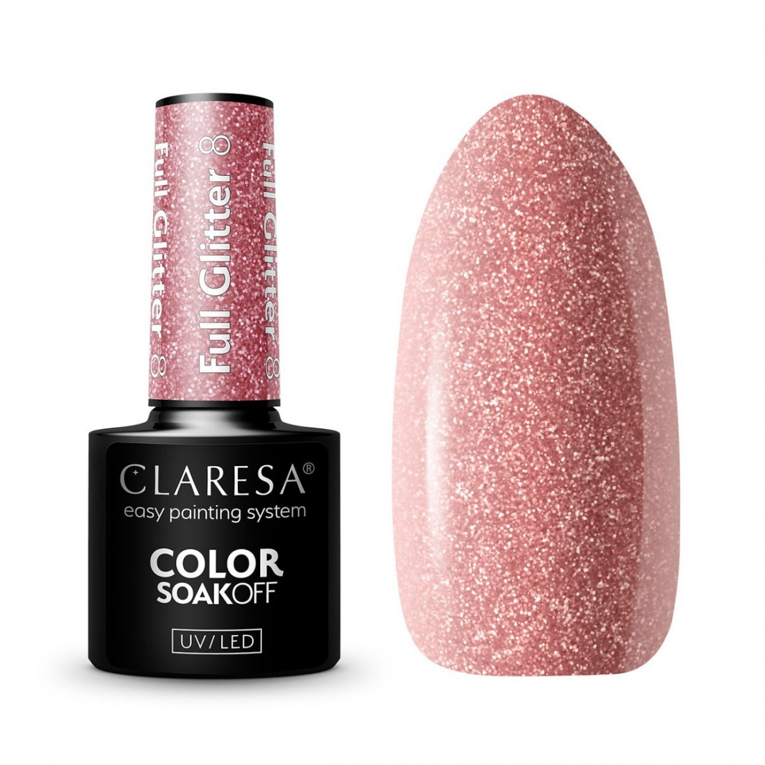 CLARESA Hibridinis lakas FULL GLITTER 8 -5g