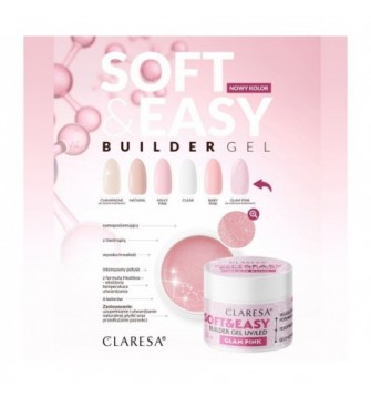 Claresa statybinis gelis Soft&Easy Glam Pink 45 g
