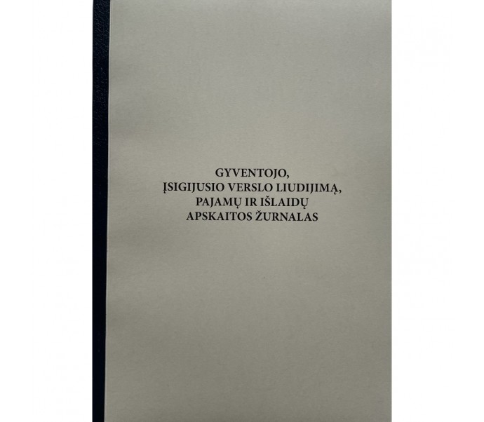 Gyventojo įsigijusio verslo liudijimą pajamų-išlaidų apskaitos ŽURNALAS