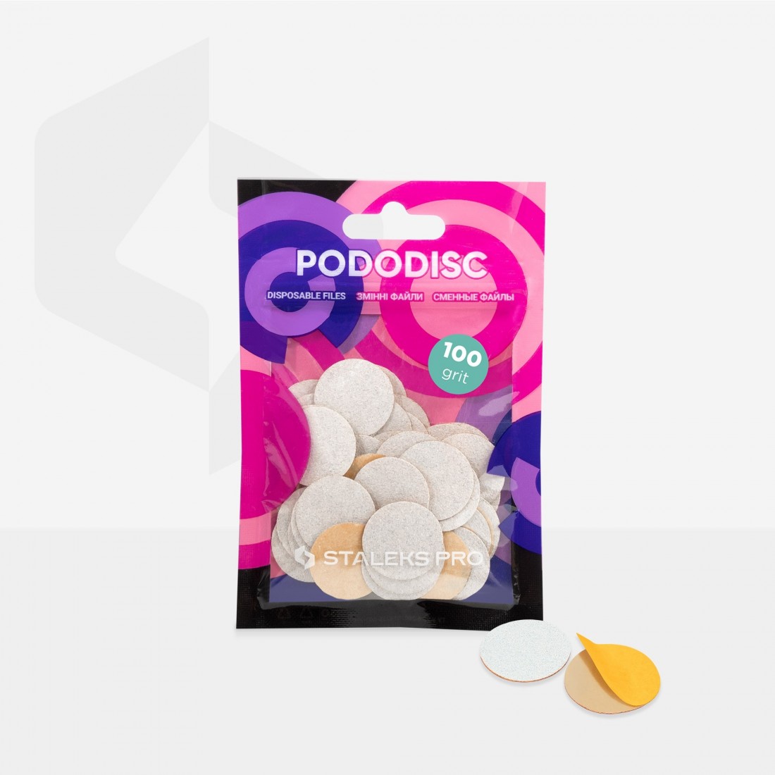 Staleks abrazyvai podo diskui M 100gr 50vnt PDF-20-100W