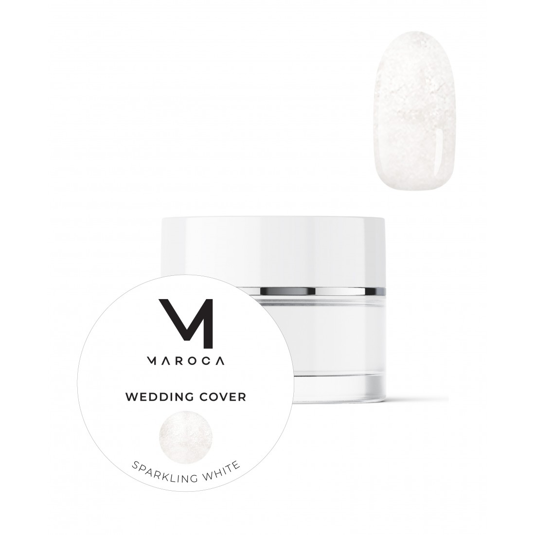 Nagų priauginimo gelis MAROCA "Wedding pearl sparkling white"