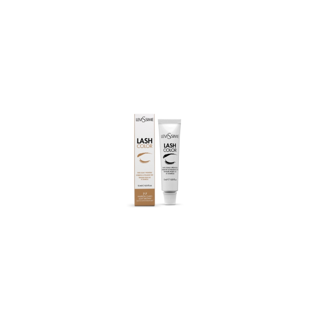 Levissime blakstienų ir antakių dažai LIGHT BROWN, 15ml