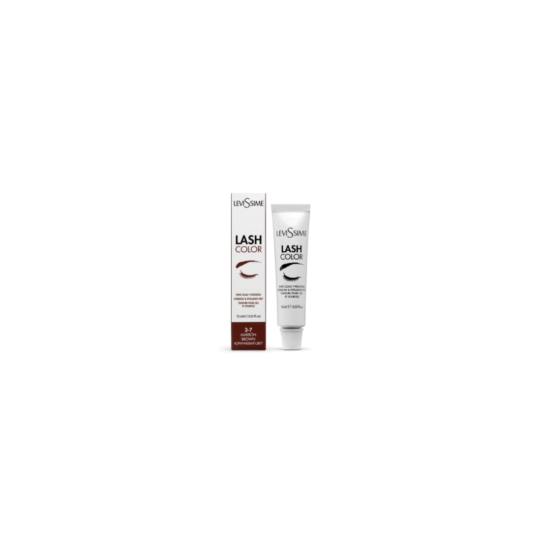 Levissime blakstienų ir antakių dažai BROWN, 15ml