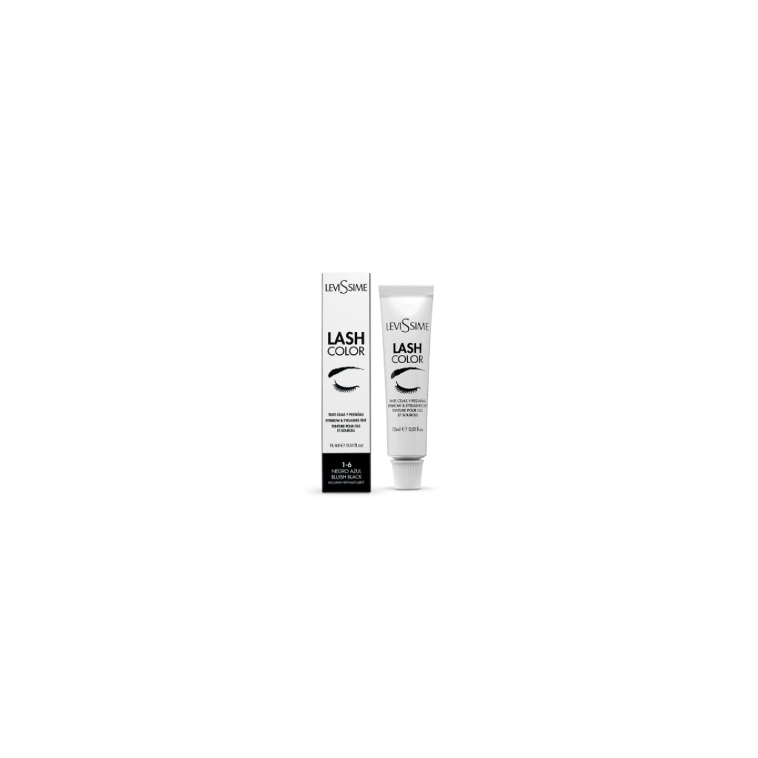 Levissime blakstienų ir antakių dažai BLUISH BLACK, 15ml