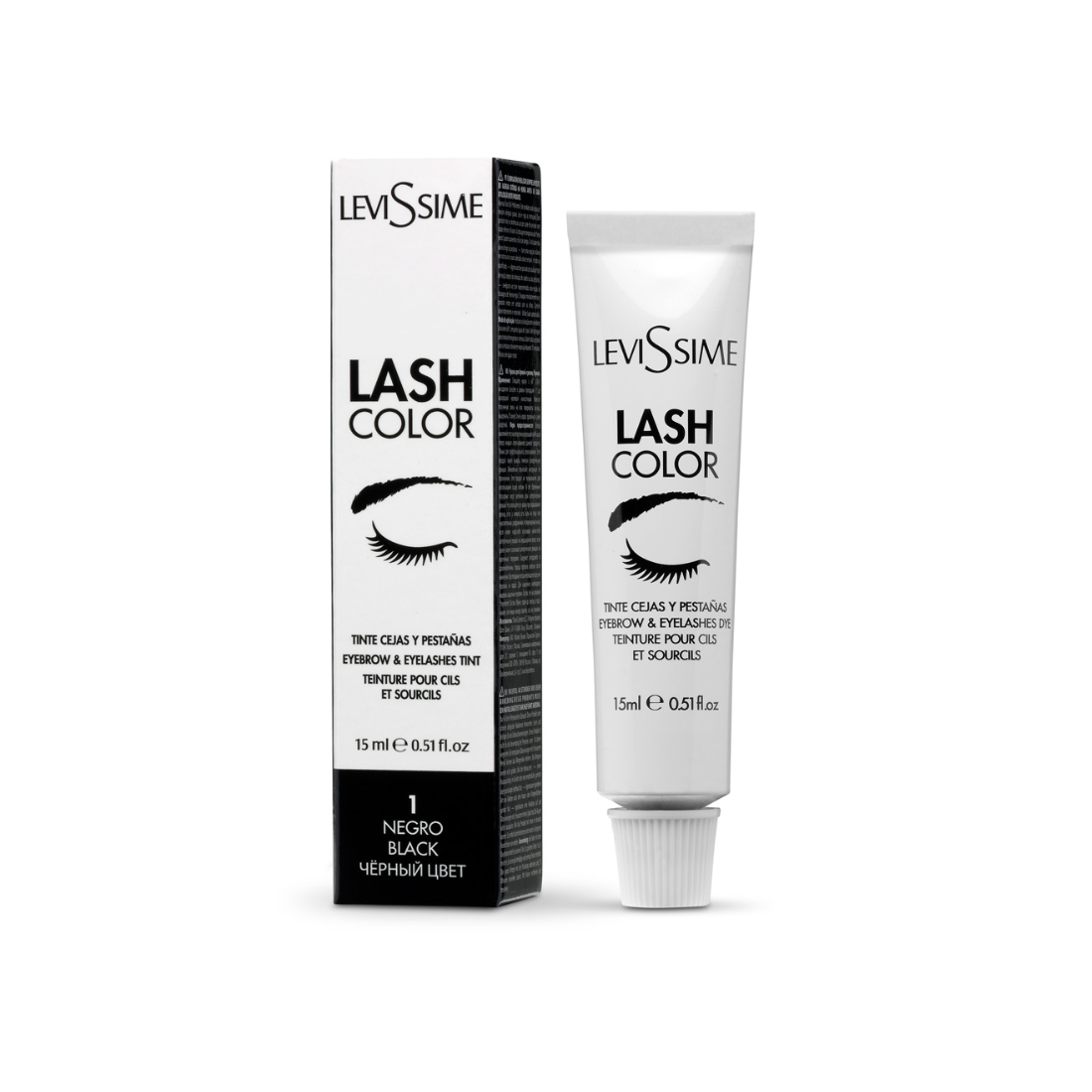 Levissime blakstienų ir antakių dažai BLACK, 15ml
