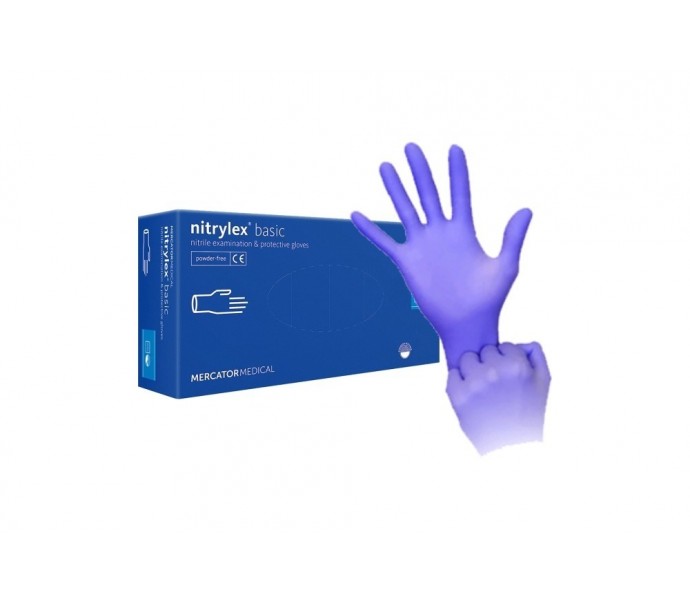 Nitrilinės pirštinės mėlyna "NITRYLEX BASIC" 100vnt