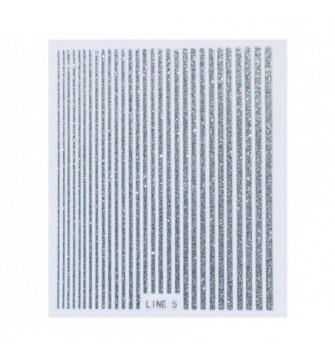 Nagų dizaino lipdukai - juostelės sidabrinės