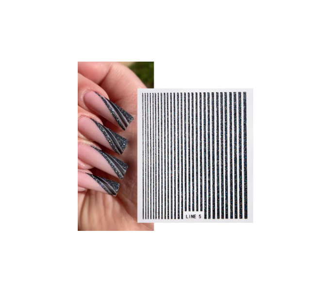 Nagų dizaino lipdukai - juostelės juodos