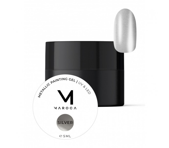MAROCA Nagų dizaino gelis  "Metallic painting gel silver"