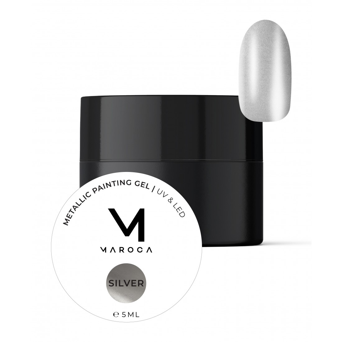 MAROCA Nagų dizaino gelis  "Metallic painting gel silver"