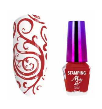 MollyLac raudonas štampavimo lakas Nr5 10ml