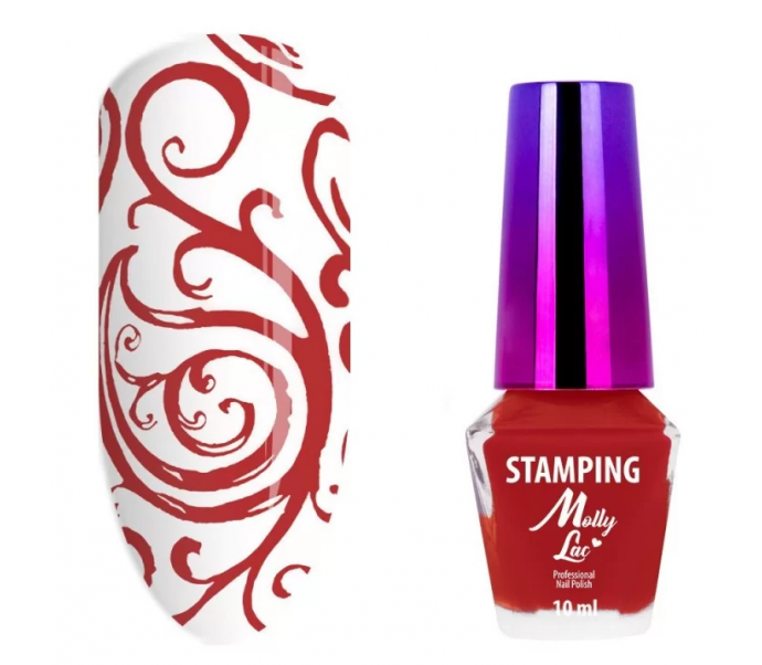 MollyLac raudonas štampavimo lakas Nr5 10ml