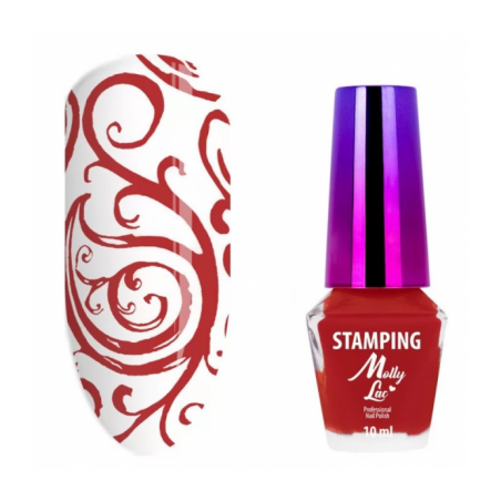 MollyLac raudonas štampavimo lakas Nr5 10ml
