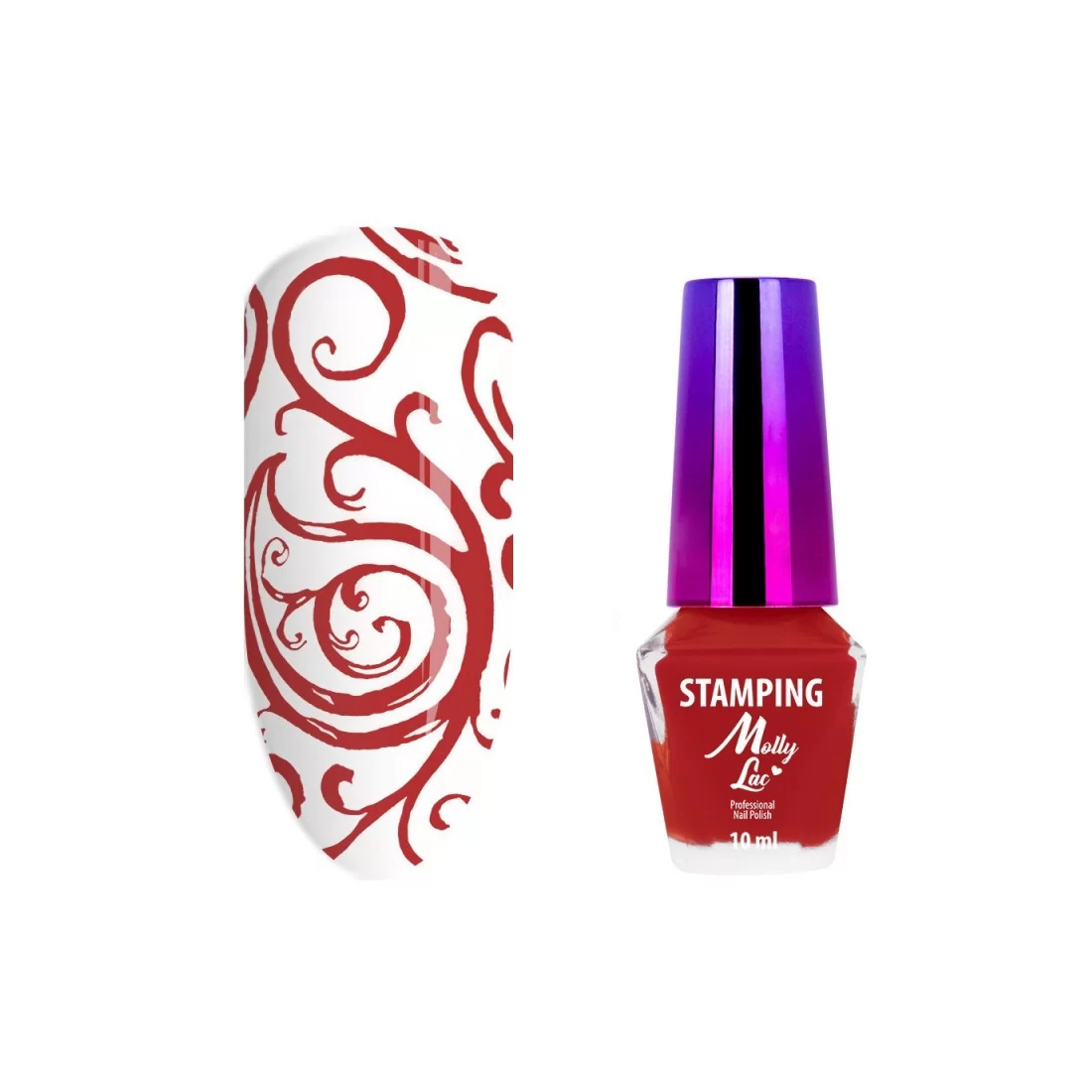 MollyLac raudonas štampavimo lakas Nr5 10ml