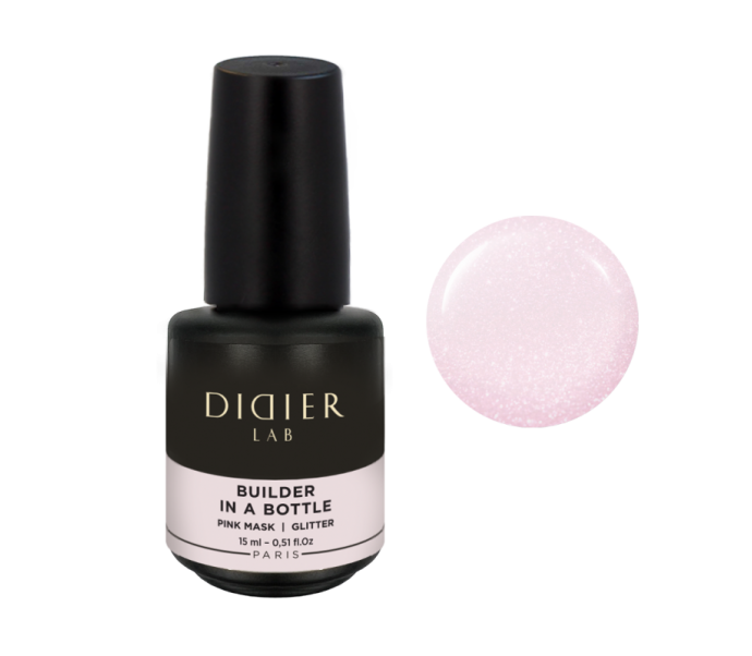 DIDIER LAB saavaime išsilyginantis gelis buteliuke, PINK MASK GLITT, 15ML