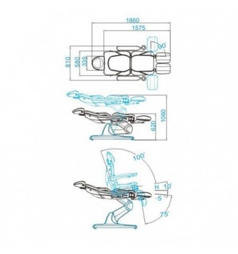 KOSMETOLOGINIS ELEKTRINIS FOTELIS AZZURRO 870S PEDI 3  CAPUČINO