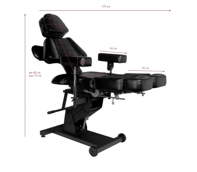 Elektrinė tatuiruočių kabineto kėdė PRO 606