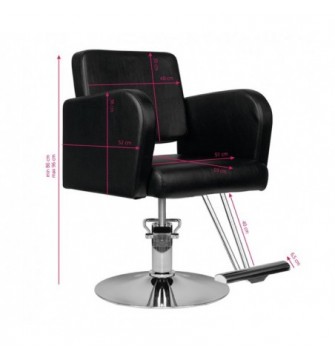 HAIR SYSTEM HS92 kirpyklos kėdė, juoda