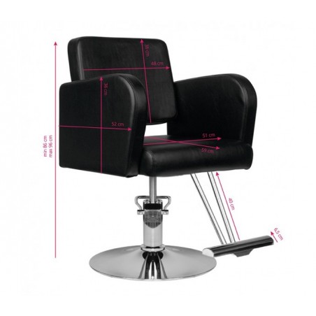 HAIR SYSTEM HS92 kirpyklos kėdė, juoda