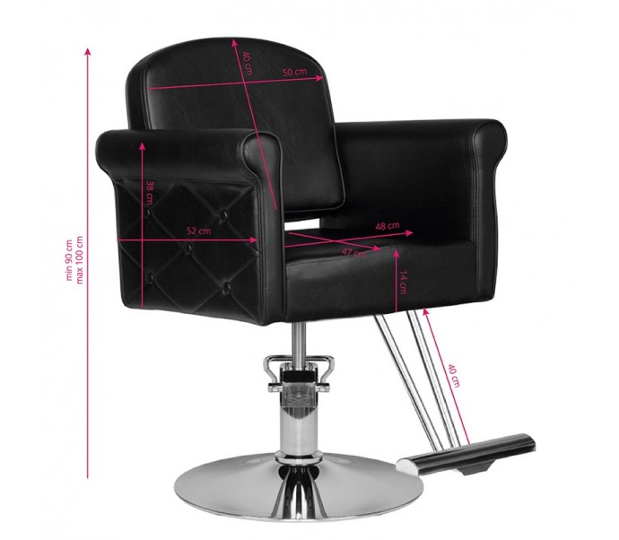 HAIR SYSTEM kirpyklos kėdė HS69, juoda