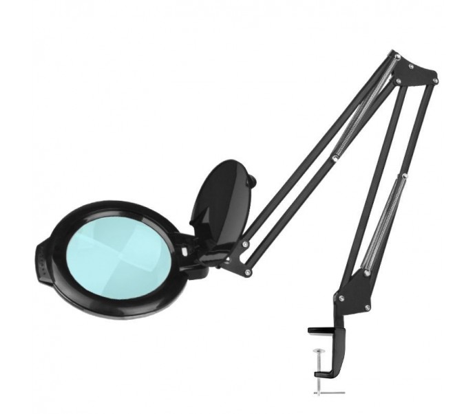 Lempa lupa  8012/5" juoda, tvirtinama ant stalo