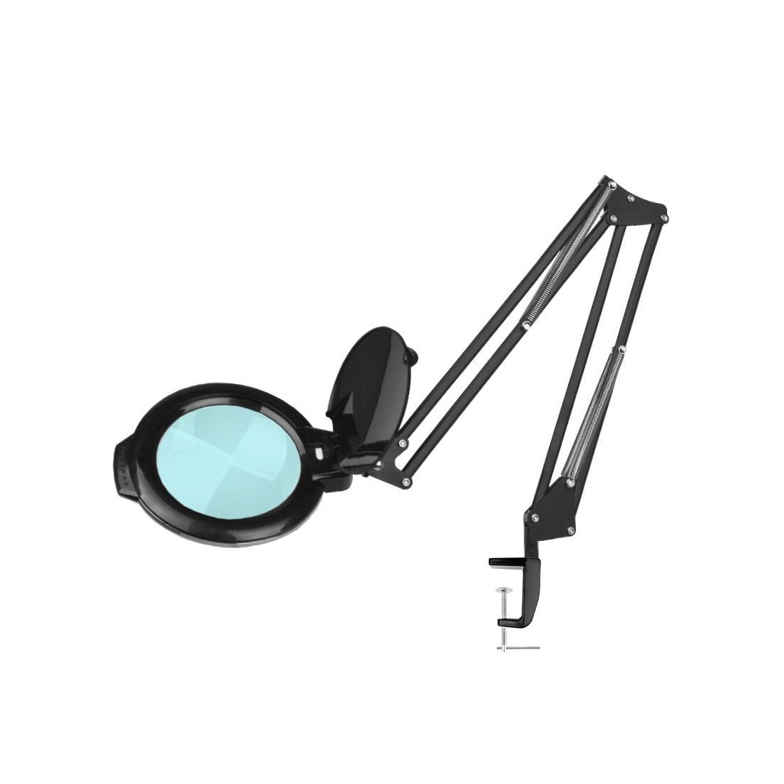 Lempa lupa  8012/5" juoda, tvirtinama ant stalo