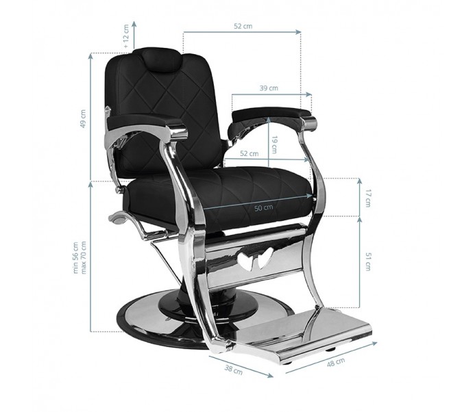 GABBIANO kėdė-fotelis barberiams, barzdaskučiams