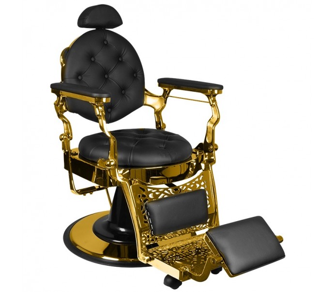 GIULIO GOLD GABBIANO Barzdaskučio krėslas, fotelis. Kirpimo kėdė barber salonui. Kliento kėdė barber kirpyklai.