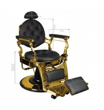 GIULIO GOLD GABBIANO Barzdaskučio krėslas, fotelis. Kirpimo kėdė barber salonui. Kliento kėdė barber kirpyklai.