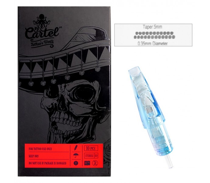 Kasetės taturuotėms bei tatuažui El Cartel 1223RM-1 10vnt. 0.35mm