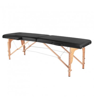 Sulankstomas masažo stalas WOOD COMFORT 2-iejų segmentų, juodas
