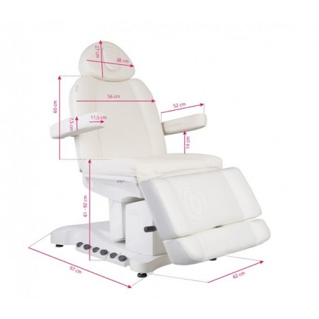 FOTEL KOSMETYCZNY ELEKTR. AZZURRO 708B EXCLUSIVE 4 SILN. PODGRZEWANY