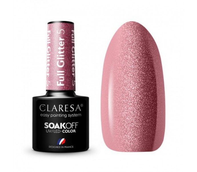 CLARESA Hibridinis gelinis lakas (FULL GLITTER 5) -5g