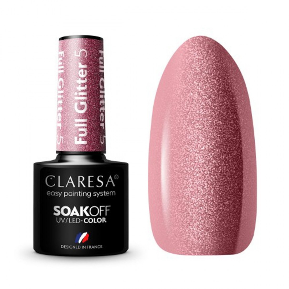 CLARESA Hibridinis gelinis lakas (FULL GLITTER 5) -5g