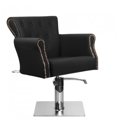 Elegantiška ir stilinga kirpyklos kėdė HAIR SYSTEM, juoda