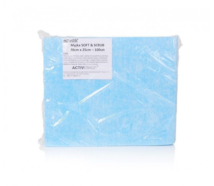 Vienkartinės kūno šveitimo servetėlės SOFT&SCRUB 20X25CM, 100vnt