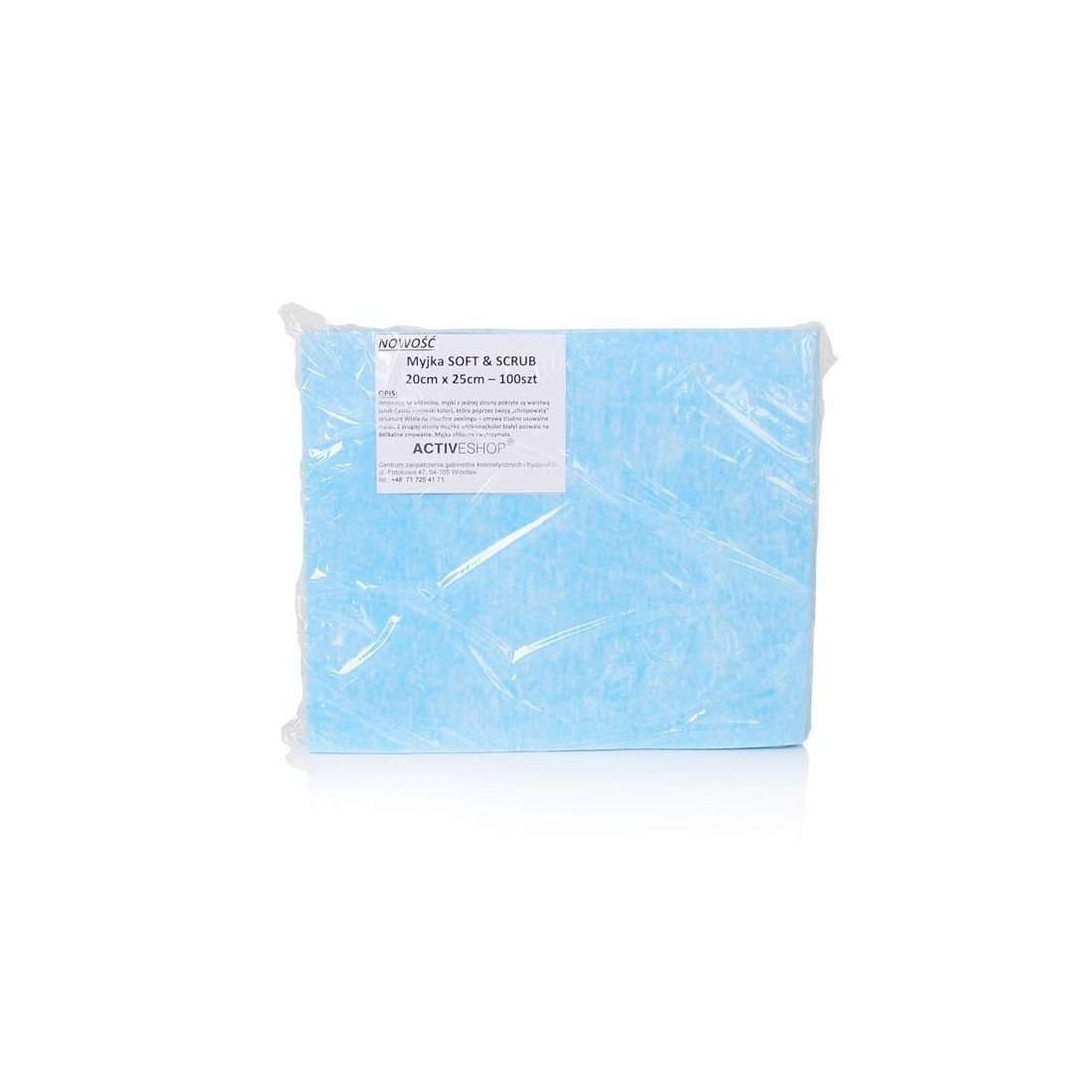 Vienkartinės kūno šveitimo servetėlės SOFT&SCRUB 20X25CM, 100vnt