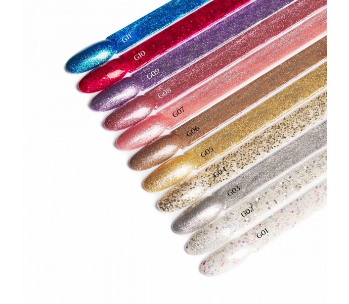 Gelinis lakas OCHO NAILS Glitter G08