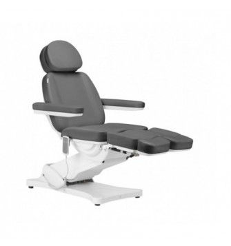 Elektryczny fotel kosmetyczny SILLON CLASSIC 2 silniki pedi szary
