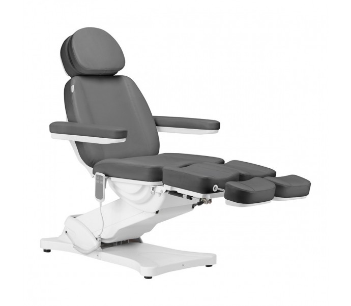 Elektryczny fotel kosmetyczny SILLON CLASSIC 2 silniki pedi szary