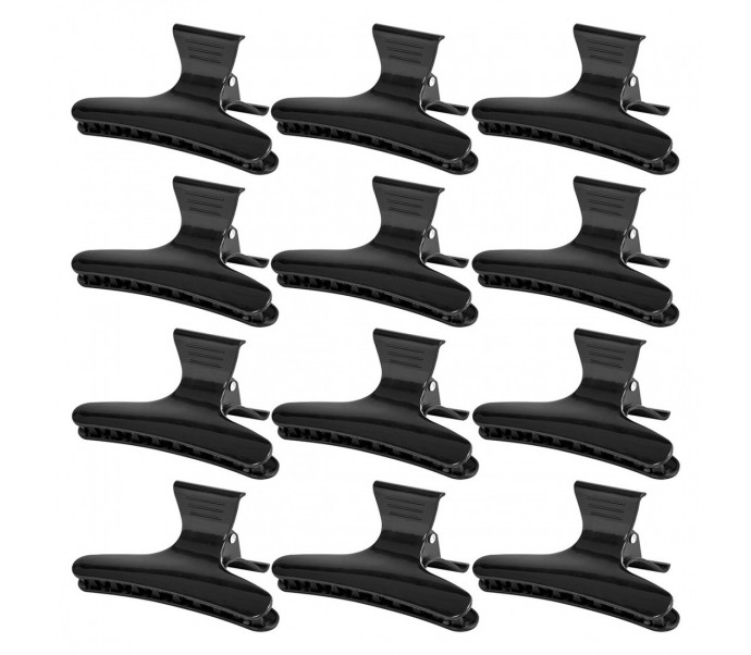 Kirpyklos spaustukai plaukams E-54 12 vnt.juoda