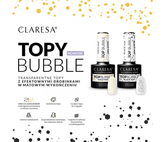 Claresa topas matinis Bubblebe lipnumo aukso spalvos -5g