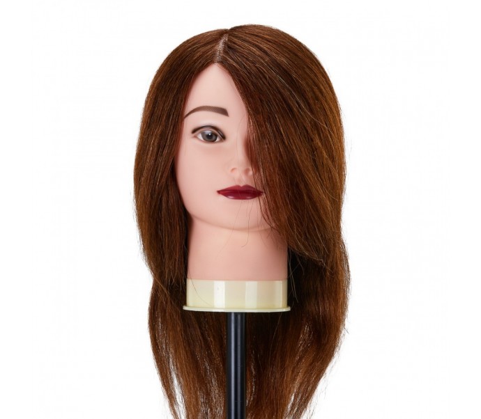 Gabbiano WZ1 kirpėjų mokymo galva, natūralūs plaukai, spalva 4H, ilgis 30cm