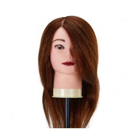Gabbiano WZ1 kirpėjų mokymo galva, natūralūs plaukai, spalva 4H, ilgis 30cm