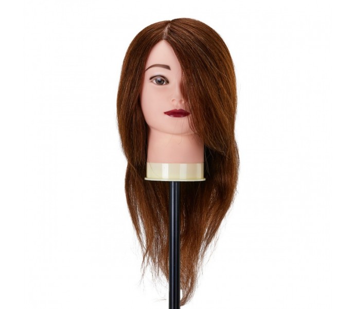 Gabbiano WZ1 kirpėjų mokymo galva, natūralūs plaukai, spalva 4H, ilgis 30cm