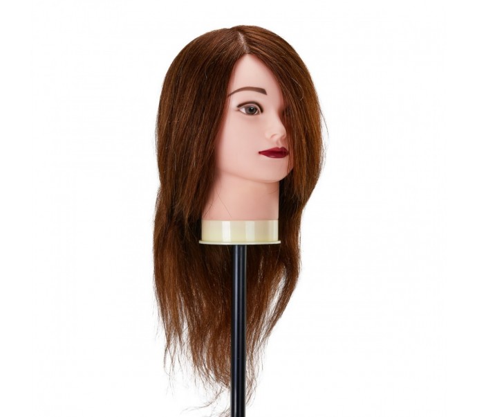 Gabbiano WZ1 kirpėjų mokymo galva, natūralūs plaukai, spalva 4H, ilgis 30cm